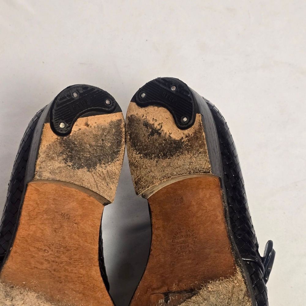 Stephane Kelian Paris Black Woven Leather Monk Strap Shoes Made in France 6.5 - Picture 14 of 14